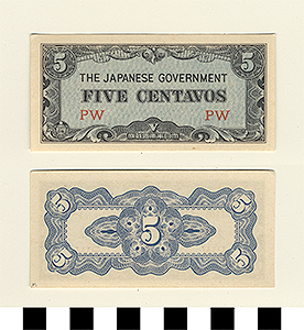 Thumbnail of Japanese Government-Issued Philippine Occupation Fiat Bank Note: 5 Centavos (1992.23.1615M)