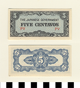 Thumbnail of Japanese Government-Issued Philippine Occupation Fiat Bank Note: 5 Centavos (1992.23.1615O)