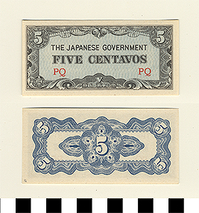 Thumbnail of Japanese Government-Issued Philippine Occupation Fiat Bank Note: 5 Centavos (1992.23.1615Q)