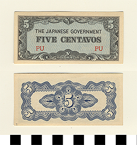 Thumbnail of Japanese Government-Issued Philippine Occupation Fiat Bank Note: 5 Centavos (1992.23.1615T)