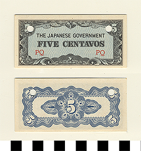 Thumbnail of Japanese Government-Issued Philippine Occupation Fiat Bank Note: 5 Centavos (1992.23.1616)
