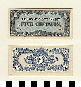 Thumbnail of Japanese Government-Issued Philippine Occupation Fiat Bank Note: 5 Centavos (1992.23.1617A)