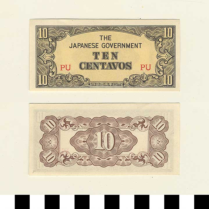 Thumbnail of Japanese Government-Issued Philippine Occupation Fiat Bank Note: 10 Centavos (1992.23.1618F)