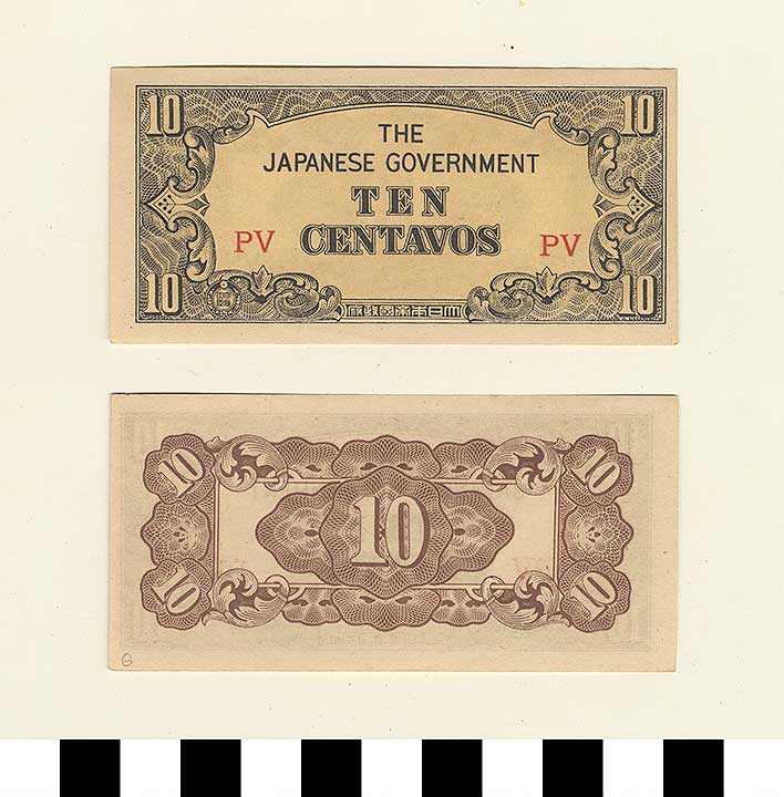 Thumbnail of Japanese Government-Issued Philippine Occupation Fiat Bank Note: 10 Centavos (1992.23.1618G)