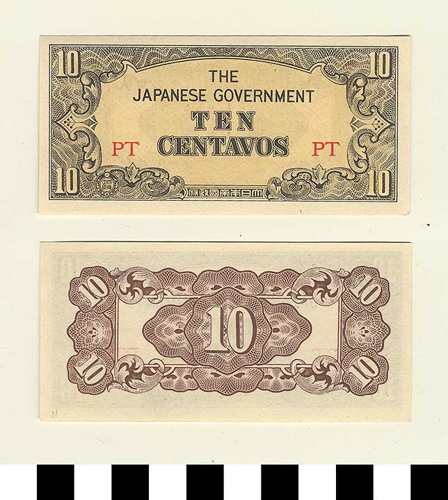 Thumbnail of Japanese Government-Issued Philippine Occupation Fiat Bank Note: 10 Centavos (1992.23.1618H)