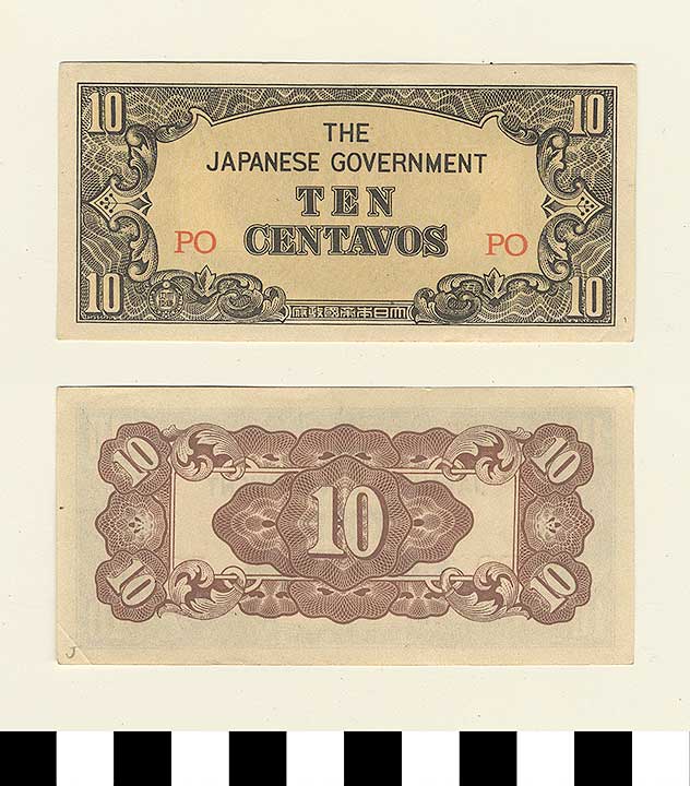 Thumbnail of Japanese Government-Issued Philippine Occupation Fiat Bank Note: 10 Centavos (1992.23.1618J)