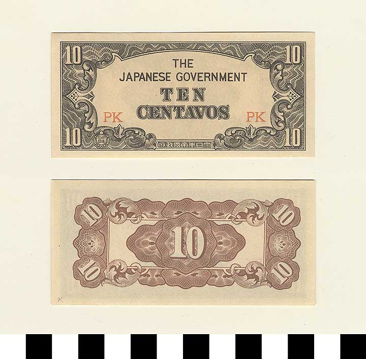 Thumbnail of Japanese Government-Issued Philippine Occupation Fiat Bank Note: 10 Centavos (1992.23.1618K)