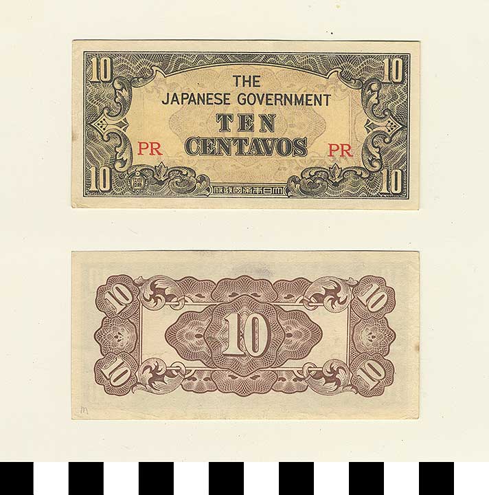 Thumbnail of Japanese Government-Issued Philippine Occupation Fiat Bank Note: 10 Centavos (1992.23.1618M)