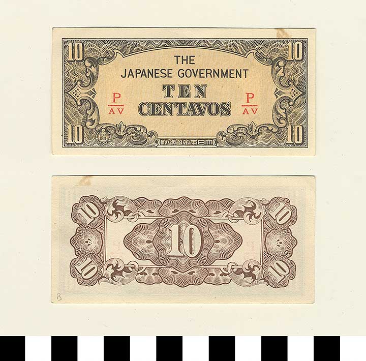 Thumbnail of Japanese Government-Issued Philippine Occupation Fiat Bank Note: 10 Centavos (1992.23.1619B)