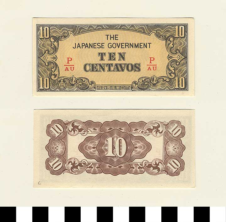 Thumbnail of Japanese Government-Issued Philippine Occupation Fiat Bank Note: 10 Centavos (1992.23.1619C)