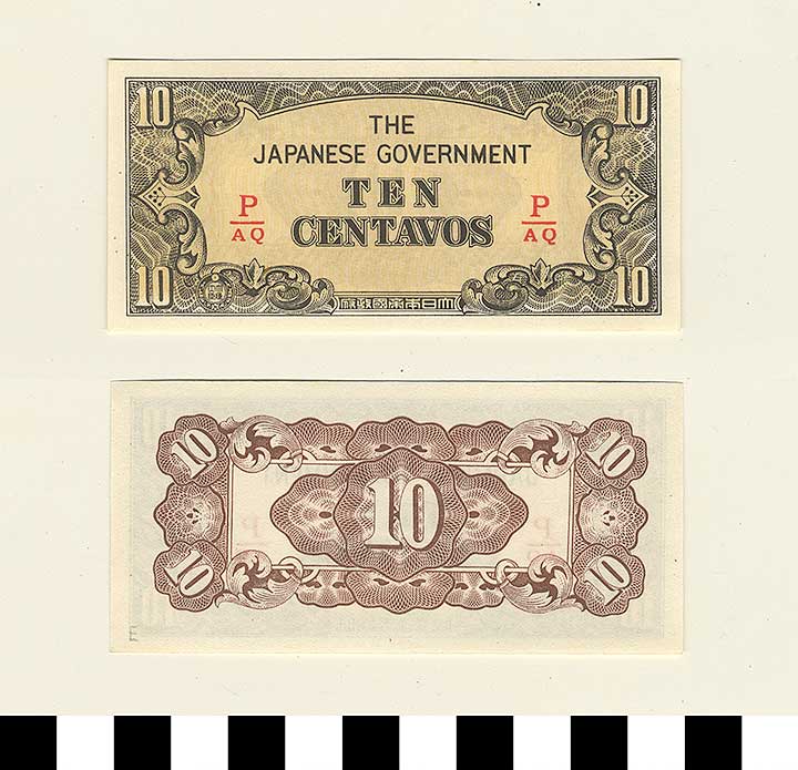 Thumbnail of Japanese Government-Issued Philippine Occupation Fiat Bank Note: 10 Centavos (1992.23.1619E)