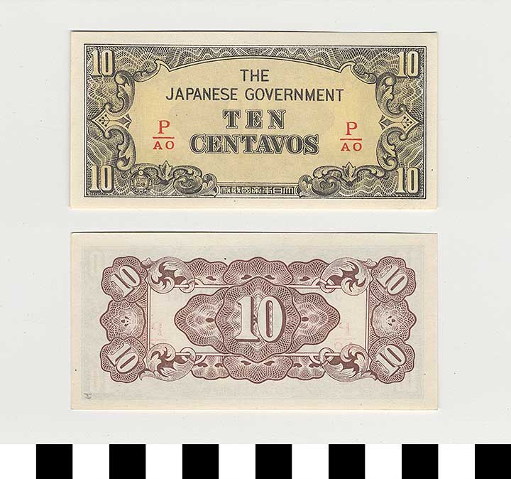 Thumbnail of Japanese Government-Issued Philippine Occupation Fiat Bank Note: 10 Centavos (1992.23.1619I)