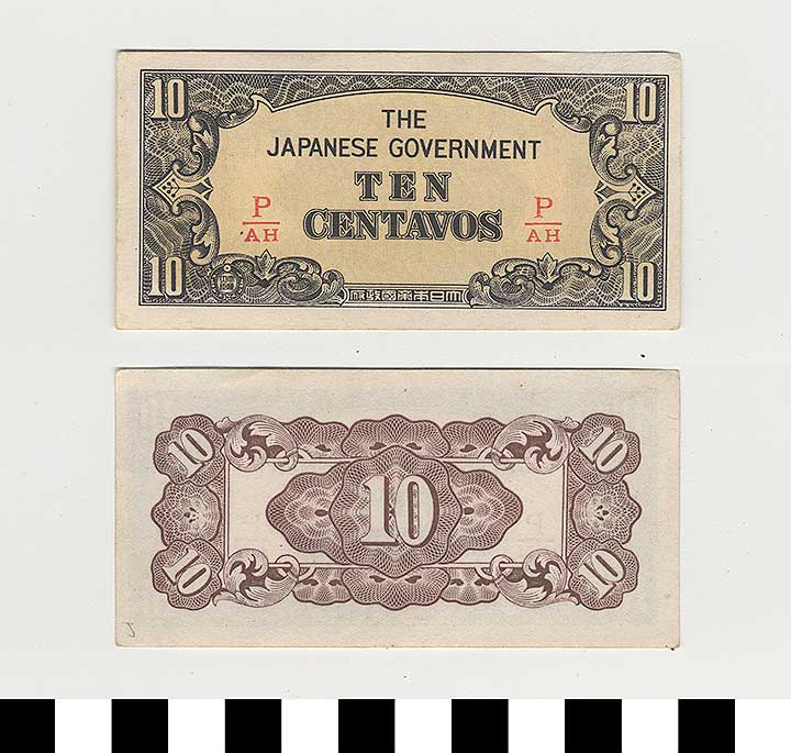 Thumbnail of Japanese Government-Issued Philippine Occupation Fiat Bank Note: 10 Centavos (1992.23.1619J)