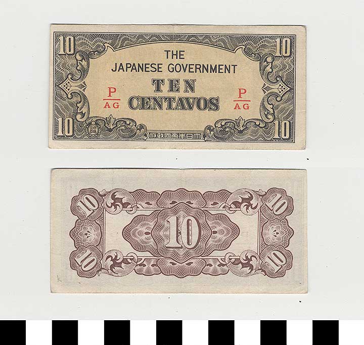 Thumbnail of Japanese Government-Issued Philippine Occupation Fiat Bank Note: 10 Centavos (1992.23.1619K)