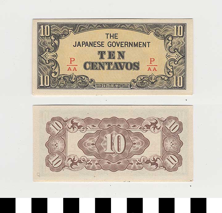 Thumbnail of Japanese Government-Issued Philippine Occupation Fiat Bank Note: 10 Centavos (1992.23.1619Q)