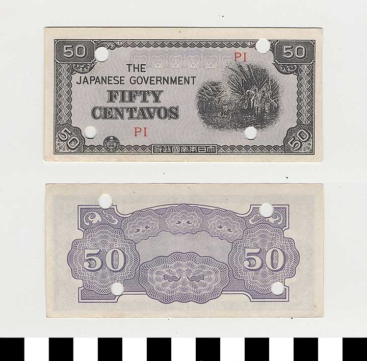 Thumbnail of Japanese Government-Issued Philippine Occupation Fiat Bank Note: 50 Centavos (1992.23.1622)