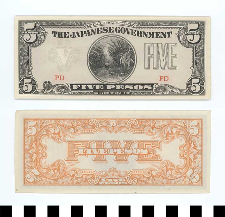 Thumbnail of Japanese Government-Issued Philippine Occupation Fiat Bank Note: 5 Pesos (1992.23.1629D)