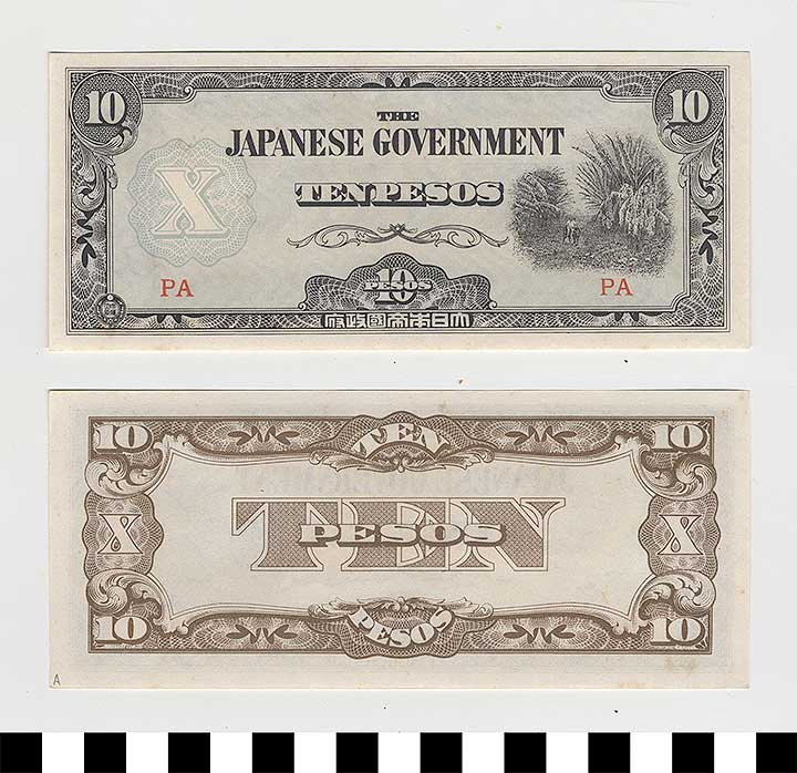 Thumbnail of Japanese Government-Issued Philippine Occupation Fiat Bank Note: 10 Pesos  (1992.23.1631A)