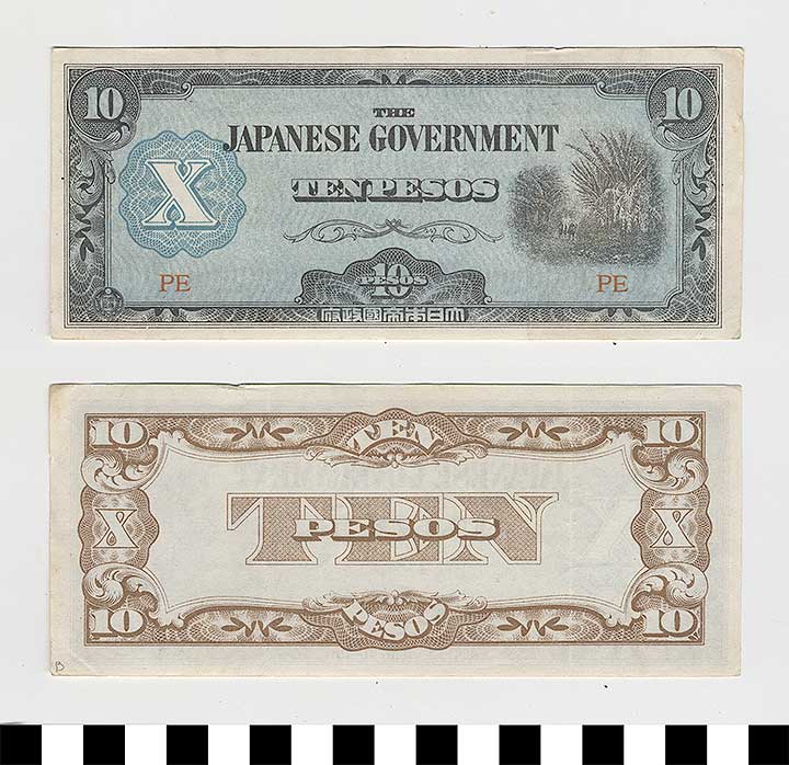 Thumbnail of Japanese Government-Issued Philippine Occupation Fiat Bank Note: 10 Pesos  (1992.23.1631B)