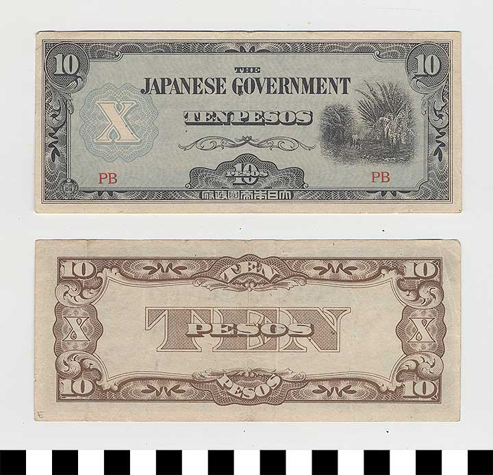 Thumbnail of Japanese Government-Issued Philippine Occupation Fiat Bank Note: 10 Pesos  (1992.23.1631E)