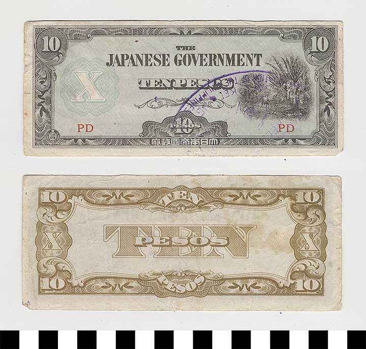 Thumbnail of Japanese Government-Issued Philippine Occupation Fiat Bank Note: 10 Pesos  (1992.23.1632B)