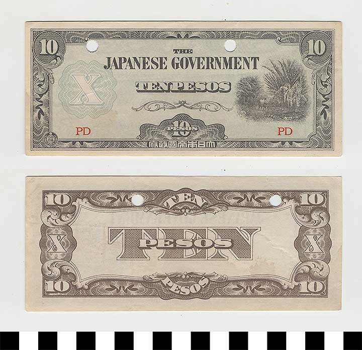 Thumbnail of Japanese Government-Issued Philippine Occupation Fiat Bank Note: 10 Pesos (1992.23.1633)