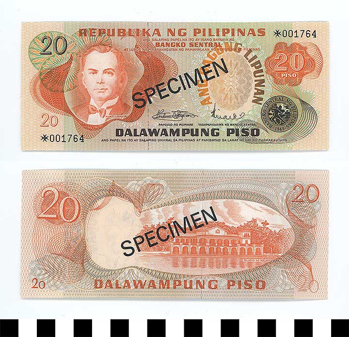 Thumbnail of Republic of the Philippines Bank Note: 20 Pisos (1992.23.1655D)