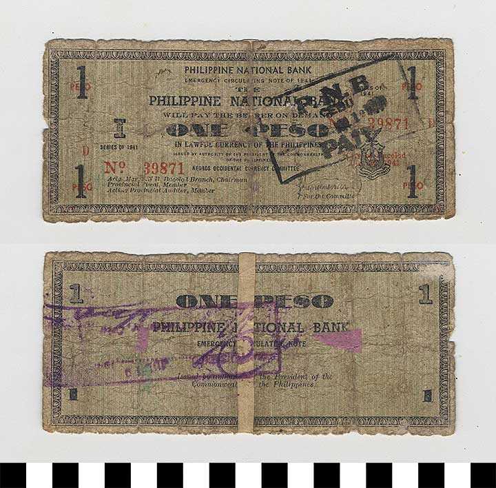 Thumbnail of Philippine Commonwealth Government Negros Occidental Emergency Circulating Bank Note: 1 Peso (1992.23.1694)