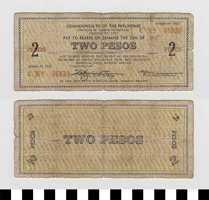 Thumbnail of Philippine Commonwealth Government Negros Occidental Emergency Circulating Bank Note: 2 Pesos (1992.23.1698)