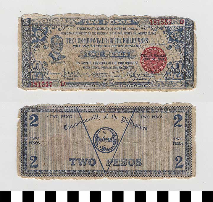Thumbnail of Philippine Commonwealth Government Negros Occidental Emergency Circulating Bank Note: 2 Pesos (1992.23.1703)
