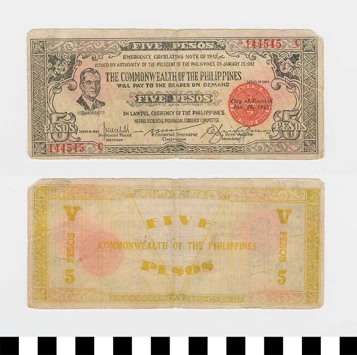 Thumbnail of Philippine Commonwealth Government Negros Occidental Emergency Circulating Bank Note: 5 Pesos (1992.23.1705)