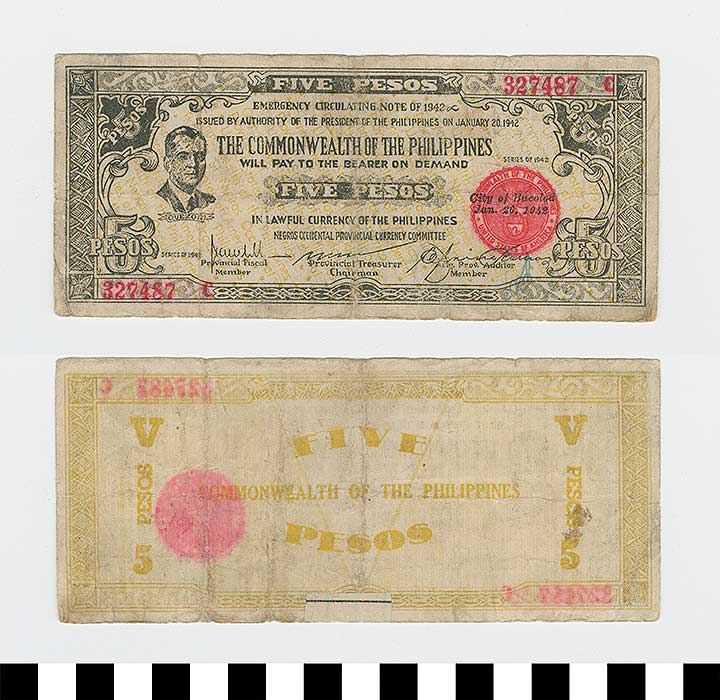 Thumbnail of Philippine Commonwealth Government Negros Occidental Emergency Circulating Bank Note: 5 Pesos (1992.23.1706)