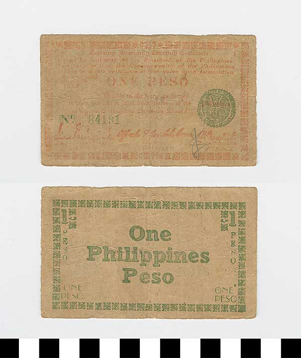 Thumbnail of Philippine Commonwealth Government Negros Emergency Circulating Bank Note: 1 Peso (1992.23.1712)