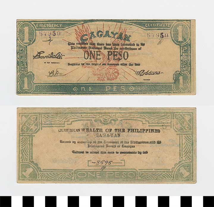 Thumbnail of Philippine Commonwealth Government Province of Cagayan Emergency Circulating Bank Note: 1 Peso (1992.23.1714)