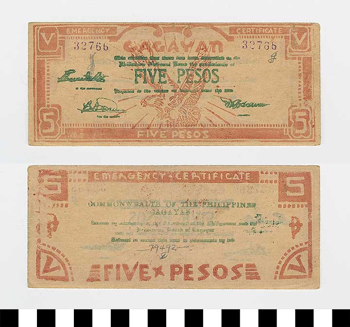 Thumbnail of Philippine Commonwealth Government Province of Cagayan Emergency Circulating Bank Note: 5 Pesos (1992.23.1718)