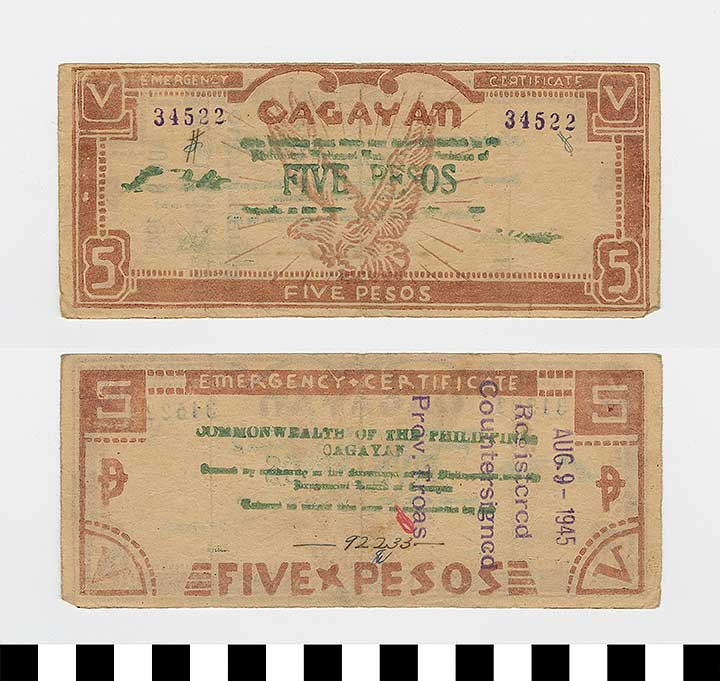 Thumbnail of Philippine Commonwealth Government Province of Cagayan Emergency Circulating Bank Note: 5 Pesos (1992.23.1720)