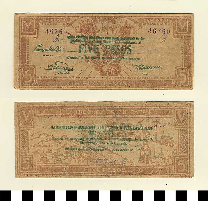 Thumbnail of Philippine Commonwealth Government Province of Cagayan Emergency Circulating Bank Note: 5 Pesos (1992.23.1722)