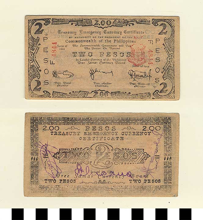 Thumbnail of Philippine Commonwealth Government Free Samar Emergency Circulating Bank Note: 2 Pesos (1992.23.1739)