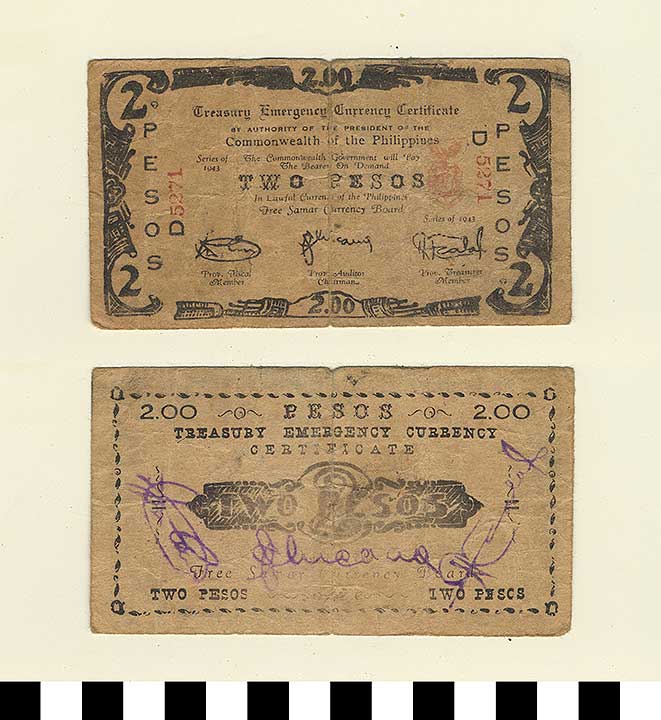 Thumbnail of Philippine Commonwealth Government Free Samar Emergency Circulating Bank Note: 2 Pesos (1992.23.1742)