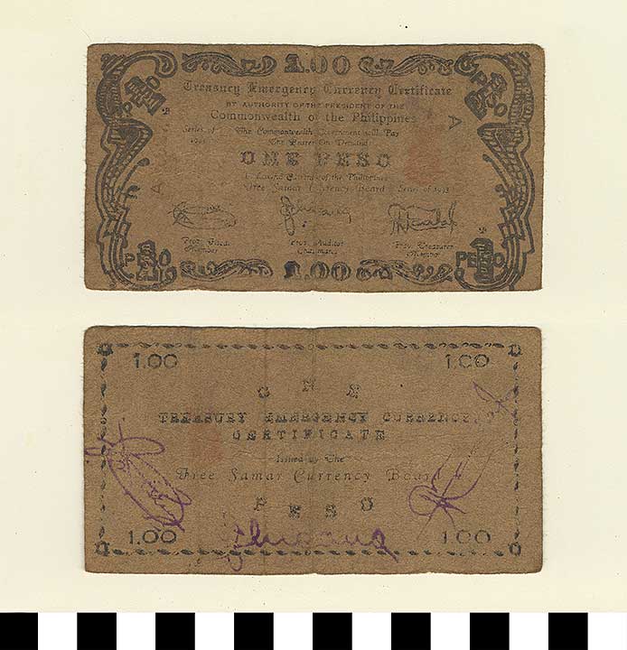 Thumbnail of Philippine Commonwealth Government Free Samar Emergency Circulating Bank Note: 1 Peso (1992.23.1743)
