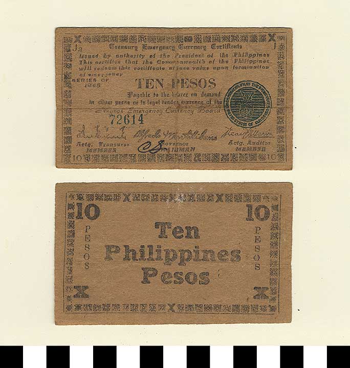 Thumbnail of Philippine Commonwealth Government Negros Emergency Circulating Bank Note: 10 Pesos (1992.23.1746)