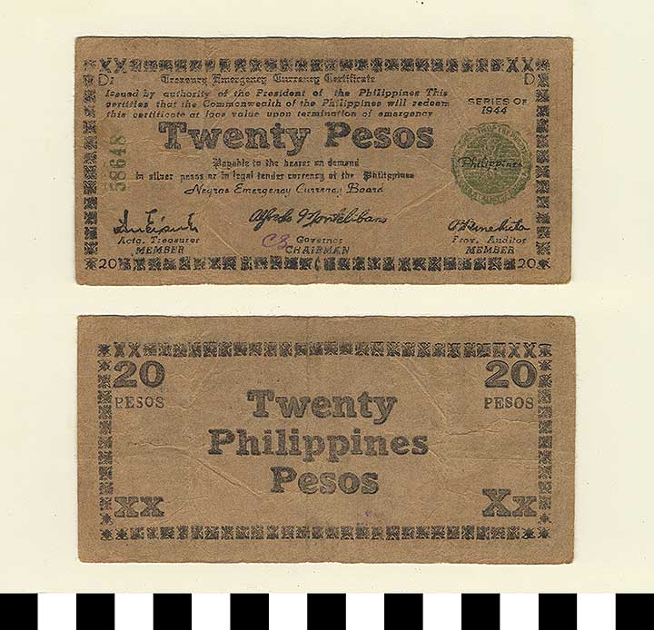 Thumbnail of Philippine Commonwealth Government Negros Emergency Circulating Bank Note: 10 Pesos (1992.23.1748)
