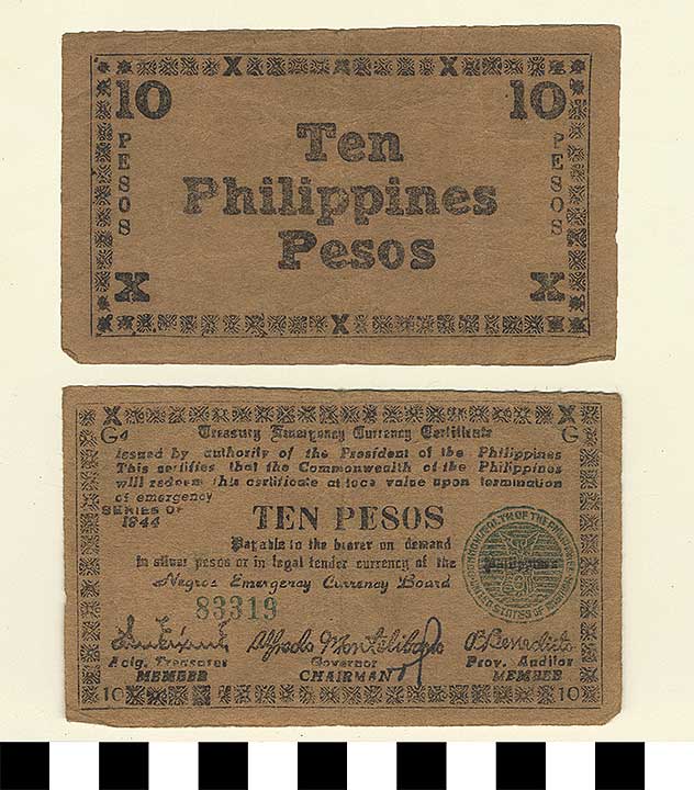 Thumbnail of Philippine Commonwealth Government Negros Emergency Circulating Bank Note: 10 Pesos (1992.23.1751)