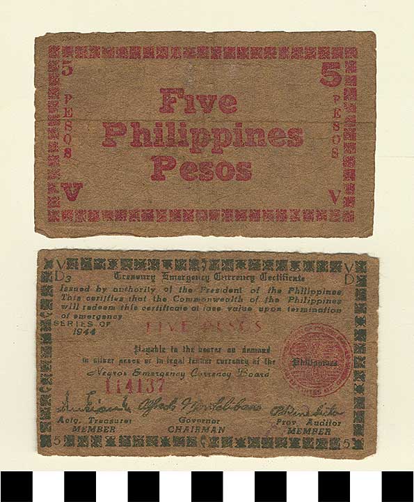 Thumbnail of Philippine Commonwealth Government Negros Emergency Circulating Bank Note: 5 Pesos (1992.23.1753)