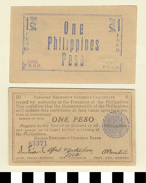Thumbnail of Philippine Commonwealth Government Negros Emergency Circulating Bank Note: 1 Peso (1992.23.1757)