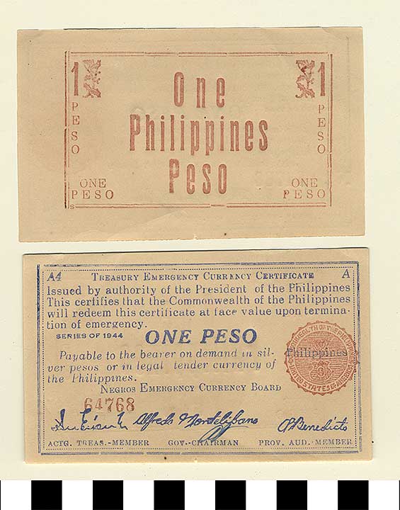 Thumbnail of Philippine Commonwealth Government Negros Emergency Circulating Bank Note: 1 Peso (1992.23.1758)