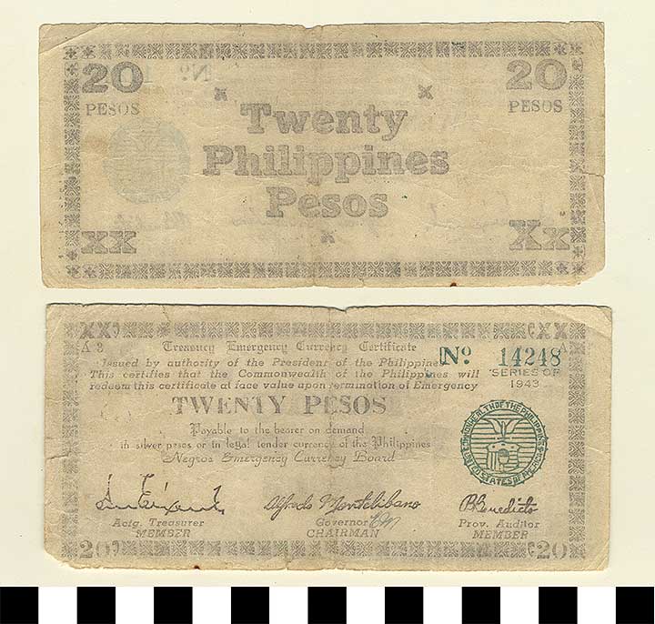 Thumbnail of Philippine Commonwealth Government Negros Emergency Circulating Bank Note: 20 Pesos (1992.23.1760)