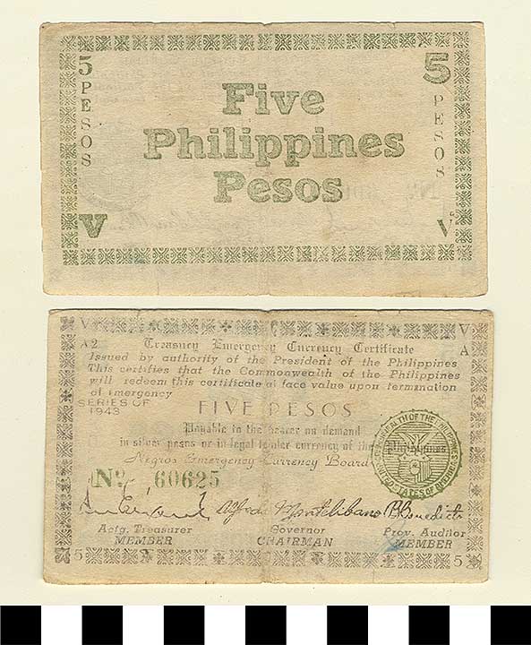 Thumbnail of Philippine Commonwealth Government Negros Emergency Circulating Bank Note: 5 Pesos (1992.23.1761)