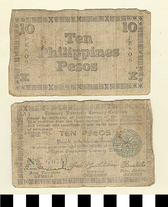 Thumbnail of Philippine Commonwealth Government Negros Emergency Circulating Bank Note: 10 Pesos (1992.23.1762)