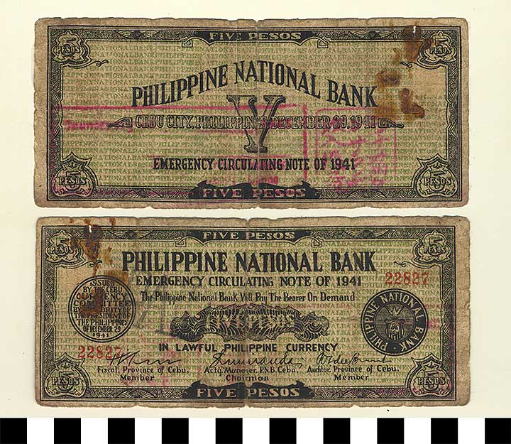 Thumbnail of Philippine Commonwealth Government Cebu Emergency Circulating Bank Note: 5 Pesos (1992.23.1769)